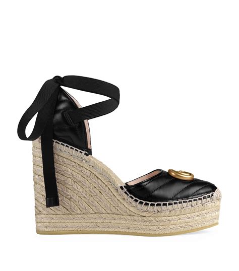 gucci black espadrille sandals|Gucci espadrilles denim.